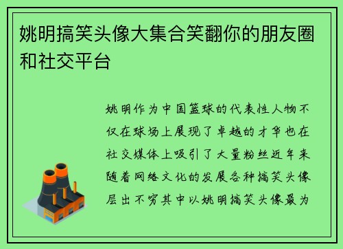 姚明搞笑头像大集合笑翻你的朋友圈和社交平台